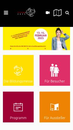 Vorschau der mobilen Webseite www.bildungsmesse-ulm.de, Bildungsmesse Ulm