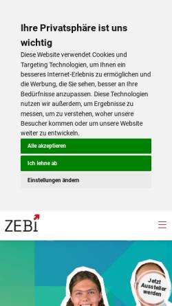Vorschau der mobilen Webseite www.zebi.ch, Zentralschweizer Bildungsmesse