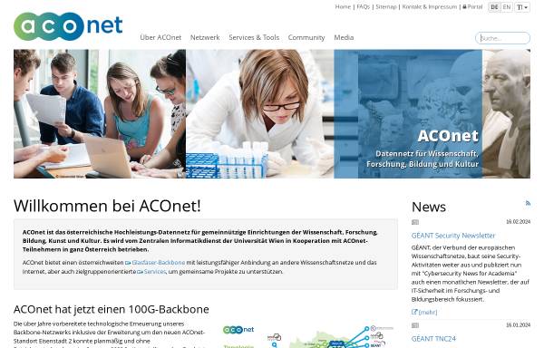 Vorschau von www.aco.net, ACOnet