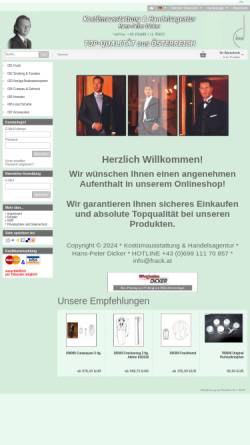 Vorschau der mobilen Webseite www.costumes.at, Kostümausstattung & Handelsagentur Hans-Peter Dicker
