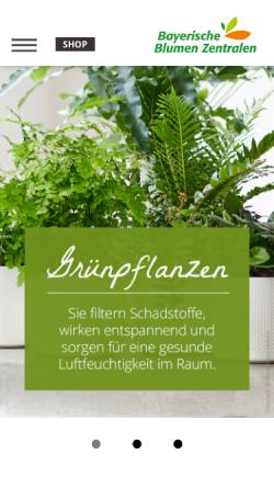 Vorschau der mobilen Webseite www.blumenzentrale.de, Bayerische Blumen Zentrale