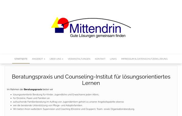 Vorschau von www.dieter-dicke.de, Mittendrin - Beratungspraxis und Counseling-Institut für lösungsorientiertes Lernen