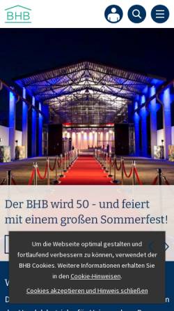 Vorschau der mobilen Webseite www.heimwerkerverband.de, BHB e.V. - Bundesverband Deutscher Heimwerker-, Bau- und Gartenfachmärkte e.V.