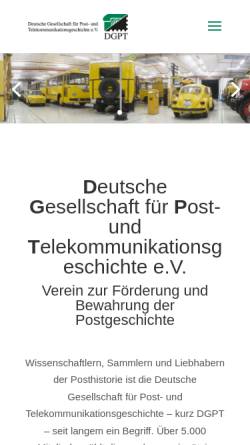 Vorschau der mobilen Webseite www.dgpt.org, Deutsche Gesellschaft für Post- und Telekommunikationsgeschichte e.V. (DGPT)