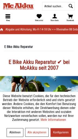 Vorschau der mobilen Webseite www.akku-mainz.de, McAkku Mainz