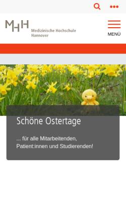 Vorschau der mobilen Webseite www.mh-hannover.de, Medizinische Hochschule Hannover