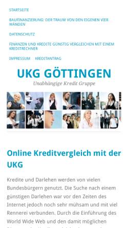 Vorschau der mobilen Webseite www.ukg-goettingen.de, Universität Göttingen