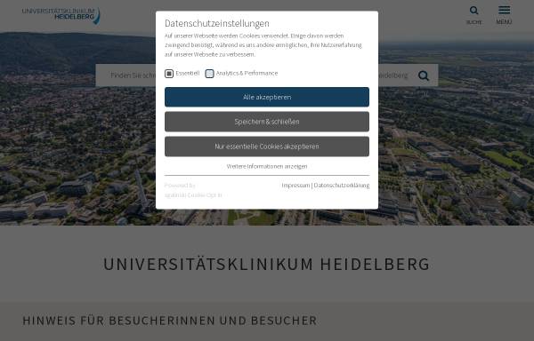 Vorschau von www.klinikum.uni-heidelberg.de, Universitätsklinikum Heidelberg