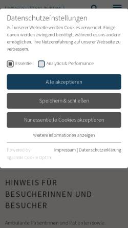 Vorschau der mobilen Webseite www.klinikum.uni-heidelberg.de, Universitätsklinikum Heidelberg