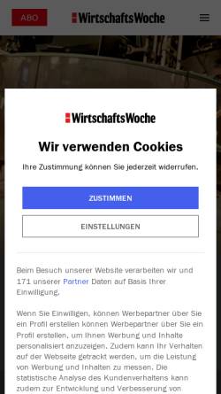 Vorschau der mobilen Webseite www.wiwo.de, WirtschaftsWoche Online