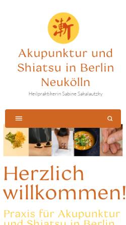 Vorschau der mobilen Webseite www.shiatsu-tcm-praxis.de, Praxis für Akupunktur und Shiatsu