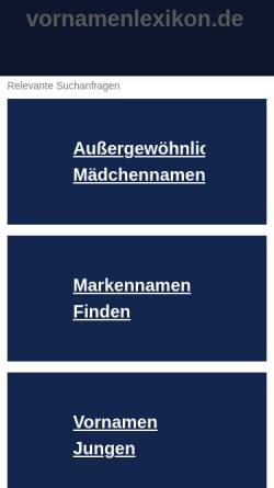Vorschau der mobilen Webseite www.vornamenlexikon.de, Vornamenlexikon