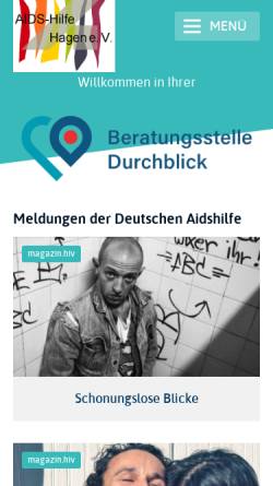 Vorschau der mobilen Webseite www.aidshilfe-hagen.de, Aids-Hilfe Hagen e.V.