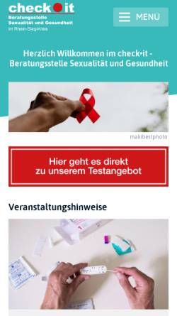 Vorschau der mobilen Webseite www.aids-hilfe-rhein-sieg.de, Aids-Hilfe Rhein Sieg e.V.