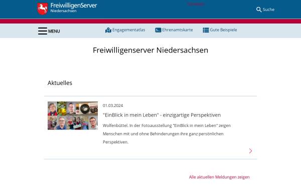 Vorschau von www.freiwilligenserver.de, Freiwilligenserver Niedersachsen