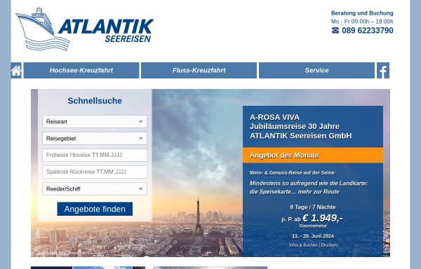 Vorschau von www.atlantik-seereisen.de, Atlantik Seereisen GmbH