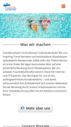 Vorschau der mobilen Webseite www.inspiring-travel.de, SD Inspiring Travel GmbH