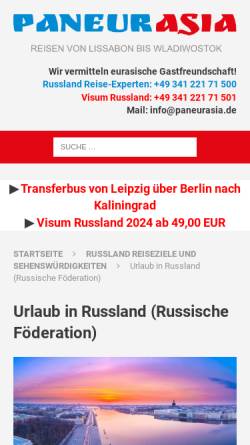 Vorschau der mobilen Webseite www.russland-kreuzfahrten.com, Russ-Cruise