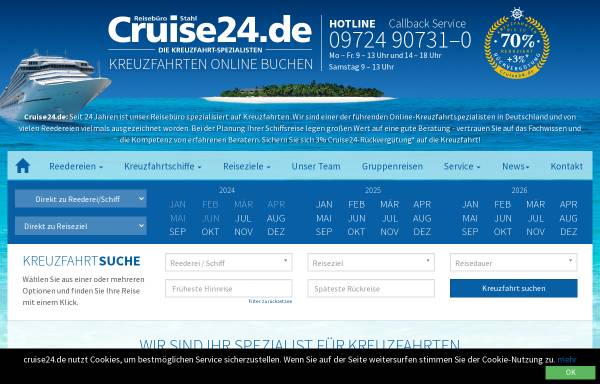 Vorschau von www.cruise24.de, Reisebüro Stahl