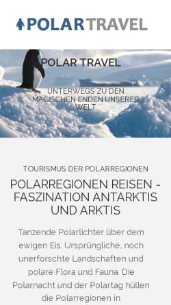 Vorschau der mobilen Webseite www.polartravel.de, Polartravel.de - Reisen in die Polarregionen