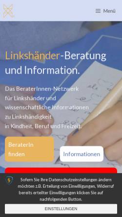 Vorschau der mobilen Webseite www.linkshaender-beratung.de, Erste deutsche Beratungs- und Informationsstelle für Linkshänder und umgeschulte Linkshänder