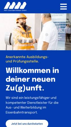 Vorschau der mobilen Webseite www.awv-leipzig.de, Aus- und Weiterbildungszentrum Verkehrsgewerbe Leipzig [AWV]