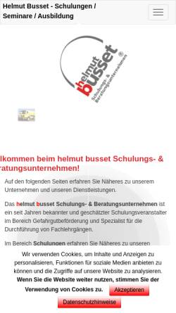 Vorschau der mobilen Webseite www.helmut-busset.de, Helmut Busset Schulungs- und Beratungsunternehmen