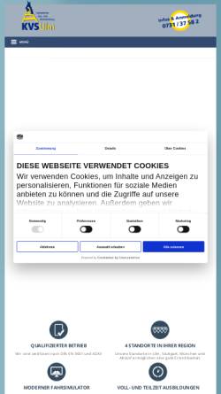Vorschau der mobilen Webseite www.kvs-ulm.de, Kraftverkehrs-Schule Ulm GmbH