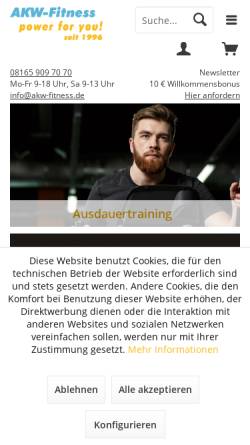 Vorschau der mobilen Webseite www.akw-fitness.de, AKW Fitness