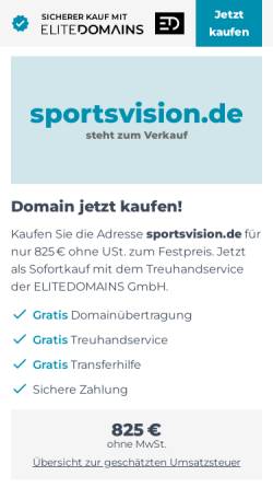 Vorschau der mobilen Webseite sportsvision.de, SVI SportsVison-Institut, Inh. Christina Kreuzmair