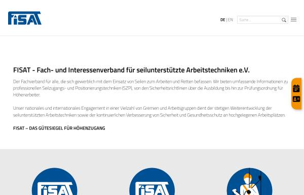 Vorschau von www.fisat.de, Fach- und Interessenverband für seilunterstützte Arbeitstechniken e.V.