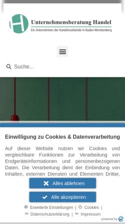 Vorschau der mobilen Webseite www.handel-bw.de, Unternehmensberatung Handel GmbH