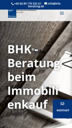 Vorschau der mobilen Webseite bhk-beratung.de, Kaiser, Ralph