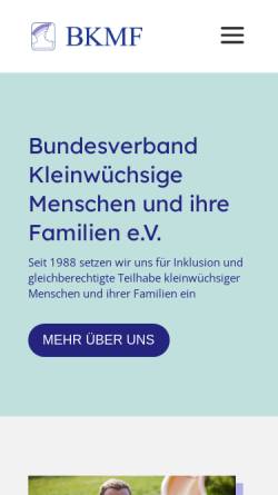 Vorschau der mobilen Webseite www.bkmf.de, Bundesverband Kleinwüchsige Menschen und ihre Familien e.V. (BKMF)