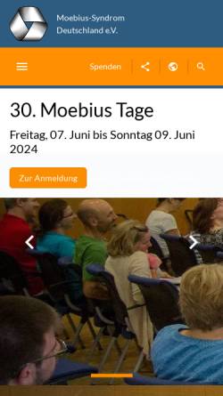 Vorschau der mobilen Webseite moebius-syndrom.de, Moebius Syndrom Deutschland