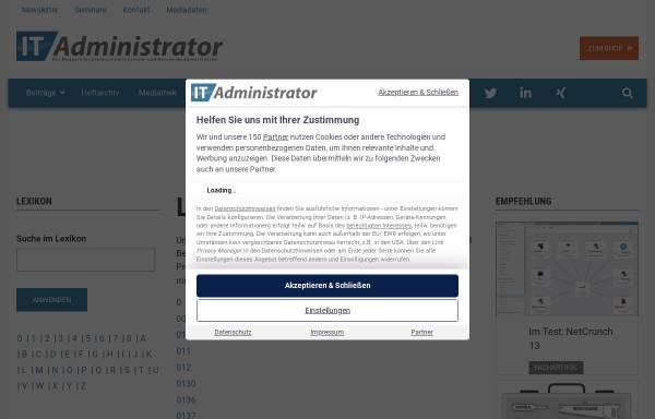 Vorschau von www.it-administrator.de, ITK-Lexikon für System- und Netzwerkadministratoren