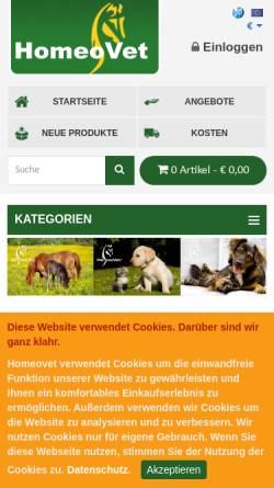 Vorschau der mobilen Webseite www.homeovet.eu, Homeovet Animal Care CV.