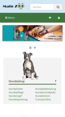 Vorschau der mobilen Webseite www.mainzoo.de, Main Zoo Shop GmbH & Co. KG