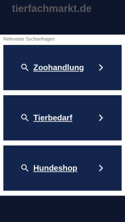 Vorschau der mobilen Webseite www.tierfachmarkt.de, Tierfachmarkt Hoose & Stab Vertriebs GmbH