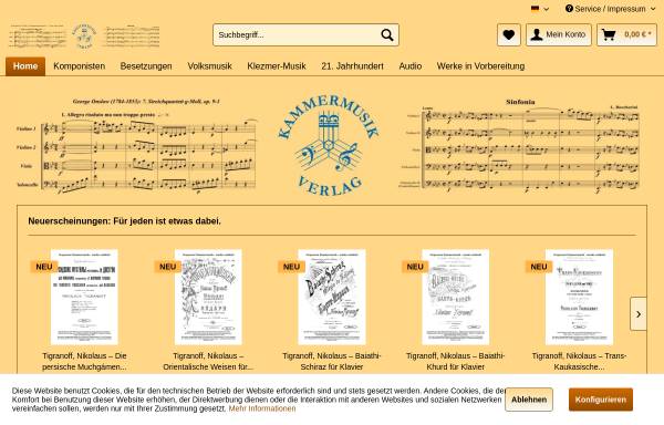 Vorschau von www.kammermusikverlag.de, Kammermusikverlag