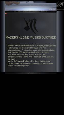 Vorschau der mobilen Webseite www.dienoten.eu, Maders kleine Musikbibliothek
