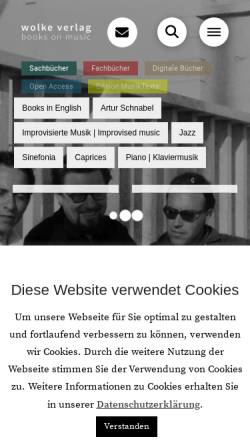 Vorschau der mobilen Webseite www.wolke-verlag.de, Wolke Verlag