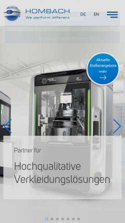 Vorschau der mobilen Webseite www.hombach-kunststofftechnik.de, Ernst Hombach GmbH & Co. KG