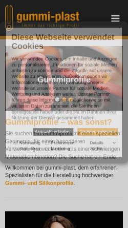 Vorschau der mobilen Webseite www.gummi-plast.de, Gummi-plast GmbH & Co. KG
