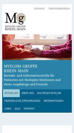 Vorschau der mobilen Webseite www.myeloma-euronet.org, Myeloma Euronet