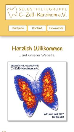 Vorschau der mobilen Webseite www.c-zell-karzinom-online.info, Selbsthilfegruppe C-Zell Karzinom e.V.
