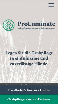 Vorschau der mobilen Webseite www.proluminate.ch, Pro Luminate Grabpflegestiftung des Verbandes Schweizer Gärtnermeister