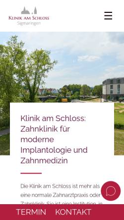 Vorschau der mobilen Webseite klinik-am-schloss.de, Klinik am Schloss