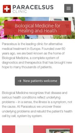 Vorschau der mobilen Webseite www.paracelsus.ch, Paracelsus Klinik Lustmühle (Schweiz)