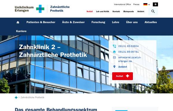 Poliklinik für zahnärztliche Prothetik der Universität Erlangen